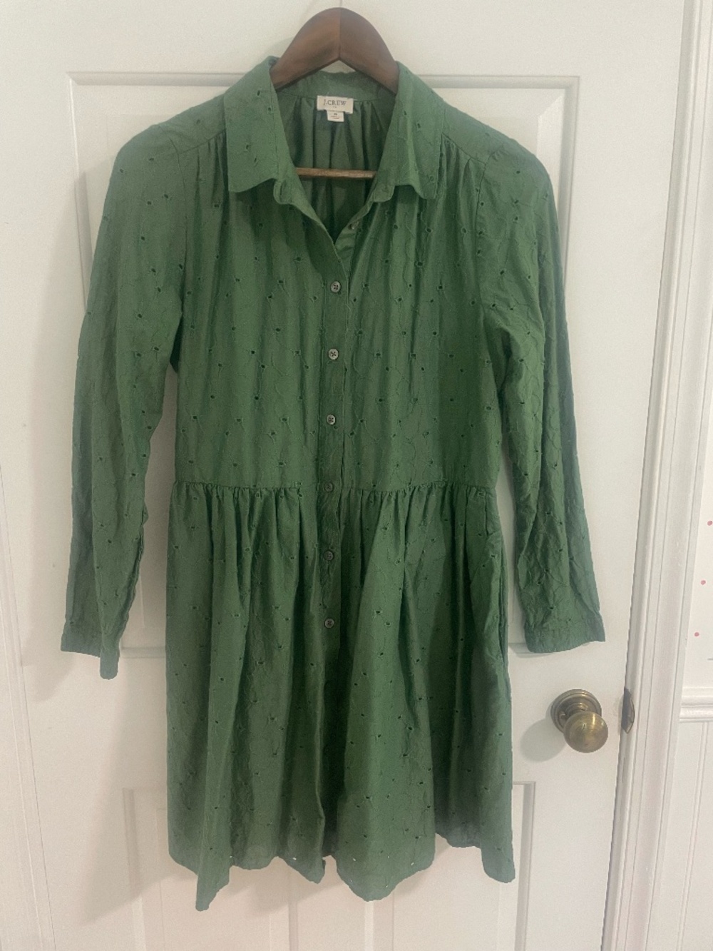 J. Crew Green Floral Dress